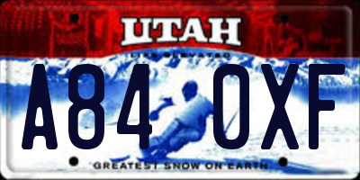 UT license plate A840XF