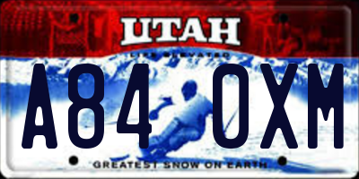 UT license plate A840XM