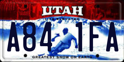 UT license plate A841FA