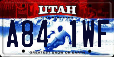 UT license plate A841WF