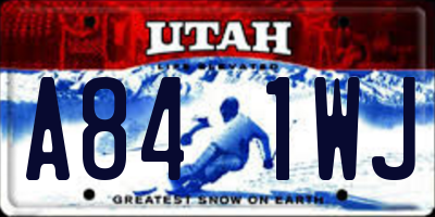 UT license plate A841WJ