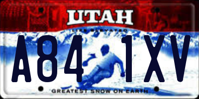 UT license plate A841XV
