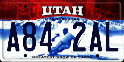 UT license plate A842AL