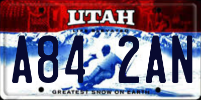 UT license plate A842AN