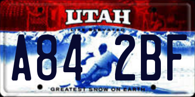 UT license plate A842BF
