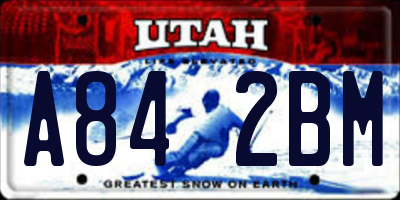 UT license plate A842BM