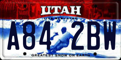 UT license plate A842BW