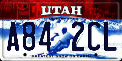 UT license plate A842CL
