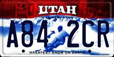 UT license plate A842CR