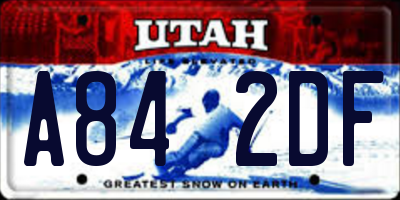 UT license plate A842DF