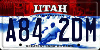 UT license plate A842DM