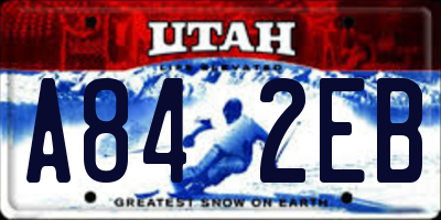 UT license plate A842EB