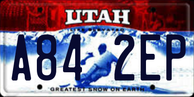 UT license plate A842EP