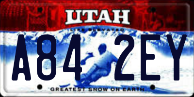 UT license plate A842EY