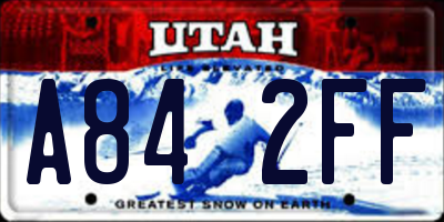 UT license plate A842FF