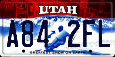 UT license plate A842FL
