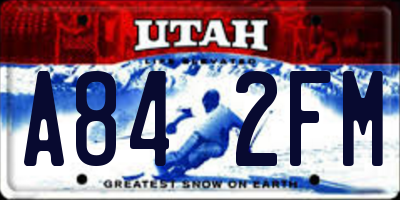 UT license plate A842FM