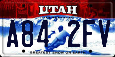 UT license plate A842FV