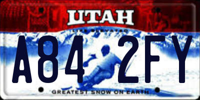 UT license plate A842FY