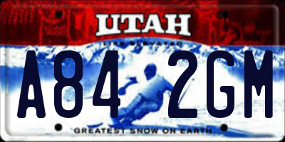 UT license plate A842GM