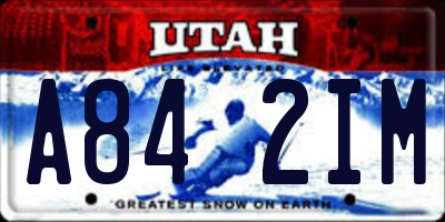 UT license plate A842IM