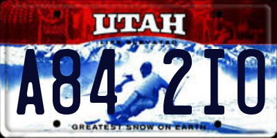 UT license plate A842IO