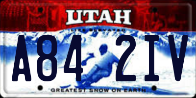 UT license plate A842IV