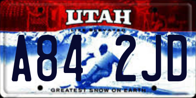 UT license plate A842JD