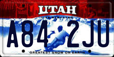 UT license plate A842JU