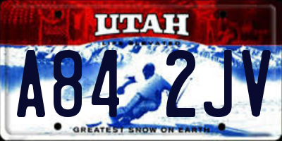 UT license plate A842JV