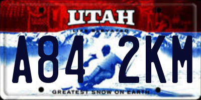UT license plate A842KM