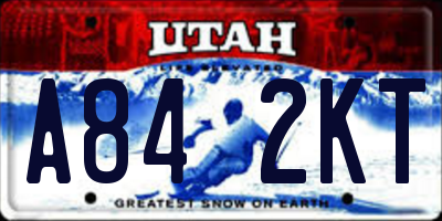 UT license plate A842KT