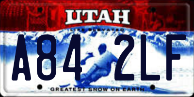 UT license plate A842LF