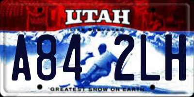 UT license plate A842LH