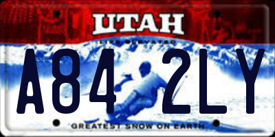 UT license plate A842LY