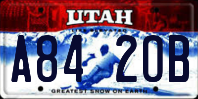 UT license plate A842OB