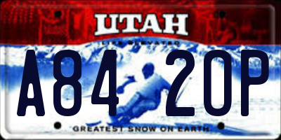 UT license plate A842OP