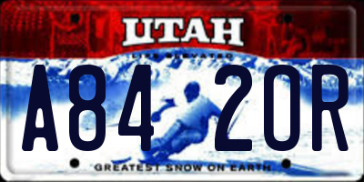 UT license plate A842OR