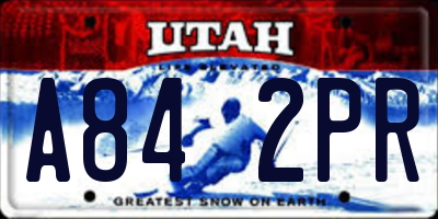 UT license plate A842PR