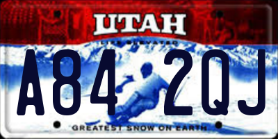 UT license plate A842QJ