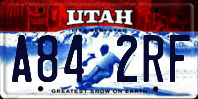 UT license plate A842RF