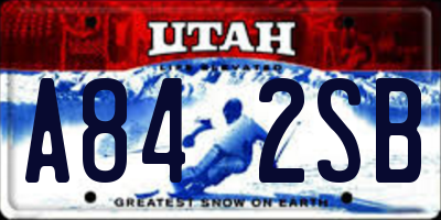 UT license plate A842SB