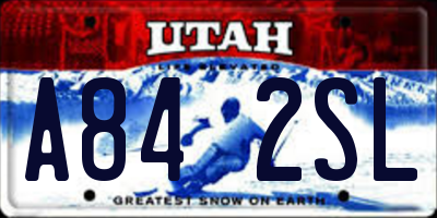 UT license plate A842SL
