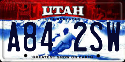 UT license plate A842SW
