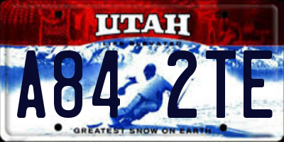 UT license plate A842TE