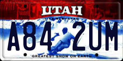 UT license plate A842UM