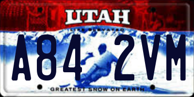 UT license plate A842VM