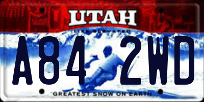 UT license plate A842WD