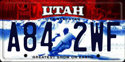UT license plate A842WF
