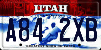 UT license plate A842XB